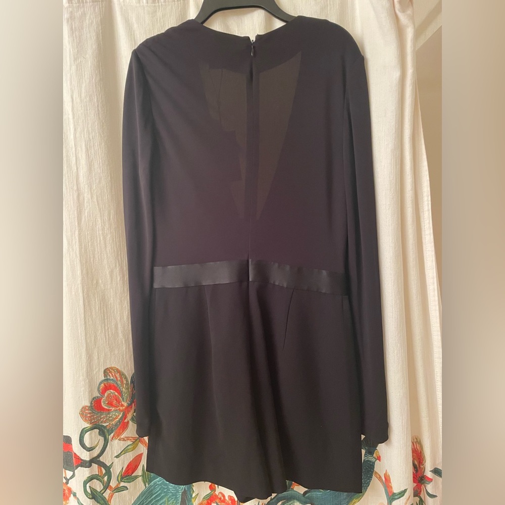 DVF Black Long-sleeve Romper Sz 4 - Picture 2 of 4